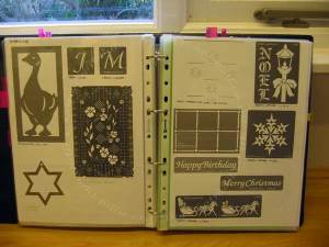 Sampler page of photocopies of stencils