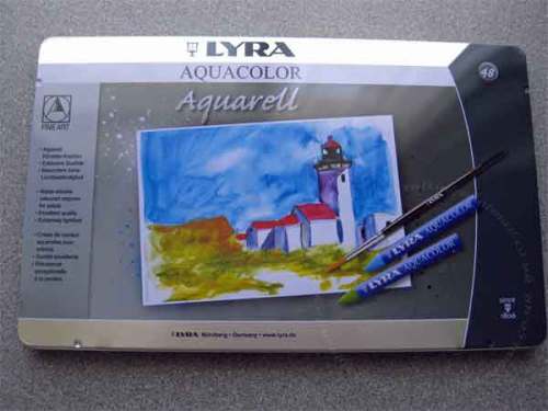 Tin of 48 Lyra Aquacolor Crayons